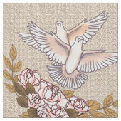 Tissu Les colombes et les Roses (Fermer)