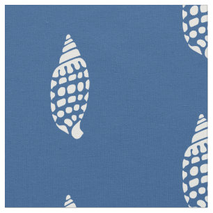 Tissu Les coquilles pointillées par blanc sélectionnen