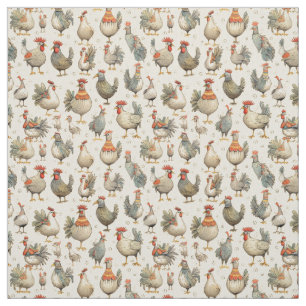Tissu Les côtelettes gaies : poulet Whimsy