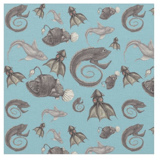 Tissu Les créatures de la mer profonde (Fermer)