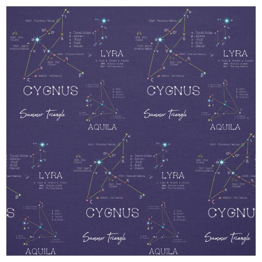 Tissu Les étoiles du triangle d'été de l'hémisphère Nord (Échantillon)