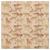 Tissu Les grands chats sur les Pois de pêche (Échantillon)