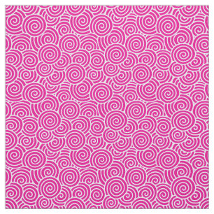 Tissu Les Japonais tourbillonnent motif - rose fuchsia