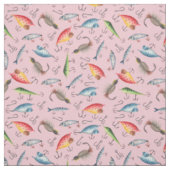 Tissu Les leurres de pêche en rose (Échantillon)