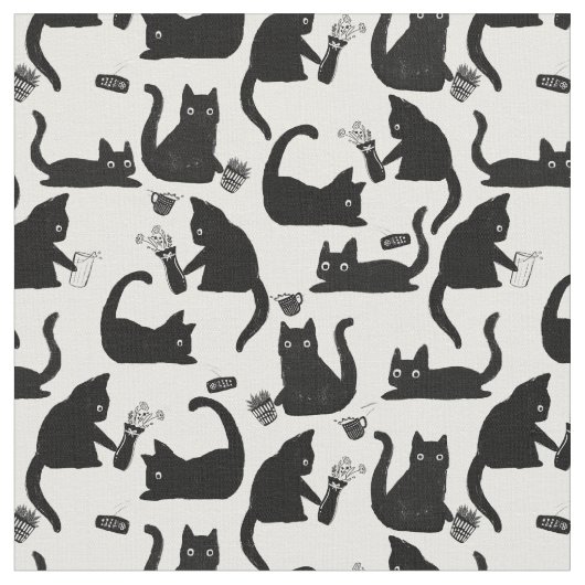 Tissu Les mauvais chats frappent des trucs sur (Fermer)