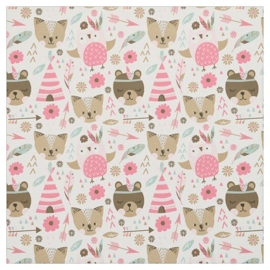 Tissu Les mignons animaux (Échantillon)