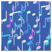 Tissu Les notes musicales impriment - le bleu d'indigo, (fermé)