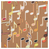 Tissu Les notes musicales impriment - le caramel Tan, (fermé)
