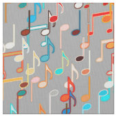 Tissu Les notes musicales impriment - le gris moyen, (fermé)