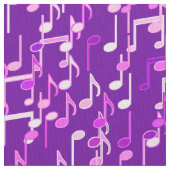 Tissu Les notes musicales impriment - le pourpre violet, (fermé)