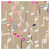 Tissu Les notes musicales impriment - le taupe bronzage, (fermé)