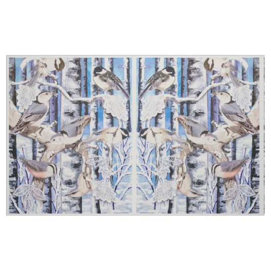 Tissu Les oiseaux d'hiver (Fat Quarter)