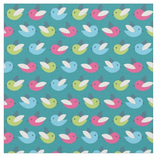 Tissu Les oiseaux modèlent le bleu (Fermer)