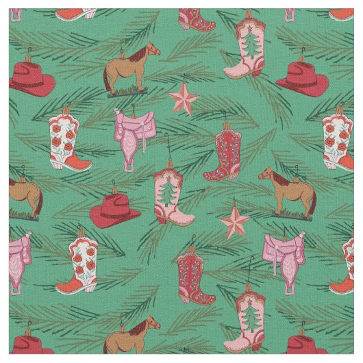 Tissu Les ornements de Noël de la fille de campagne (Fermer)