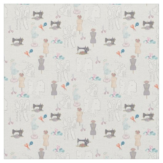 Tissu Les outils du styliste mode (Fermer)