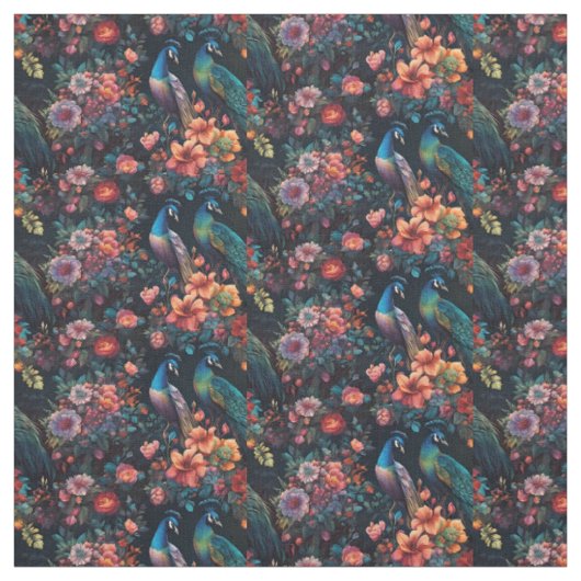 Tissu les paons dans le jardin (Échantillon)