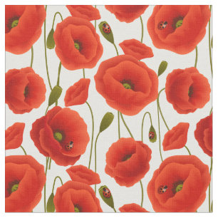 Tissu Les Papes rouges avec les buissons de Lady