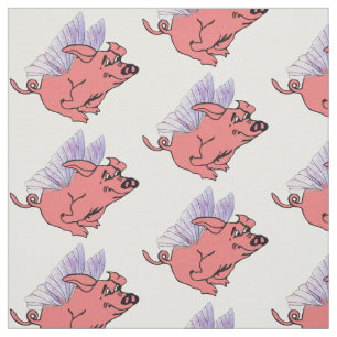 Tissu Les porcs voleront