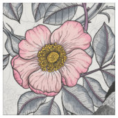 Tissu Les poulets dans la nature rose, rose et gris (Fermer)