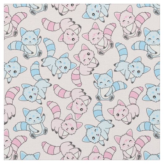 Tissu Les renards mignons (Fermer)