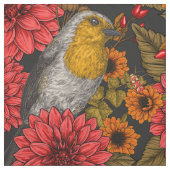 Tissu Les Robins de l'auccle garden (Échantillon)