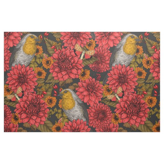 Tissu Les Robins de l'auccle garden (Fat Quarter)