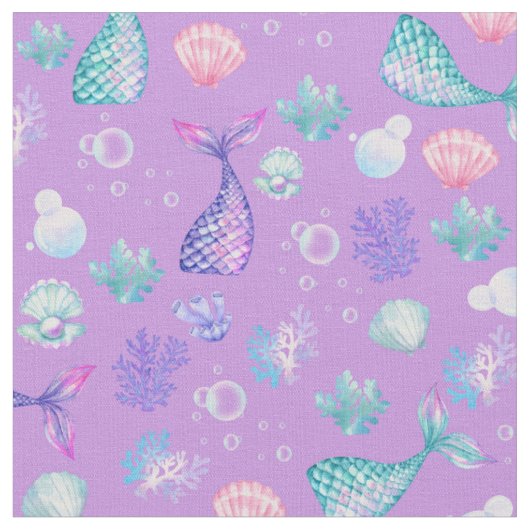 Tissu Les sirènes rêvent de violet (Fermer)