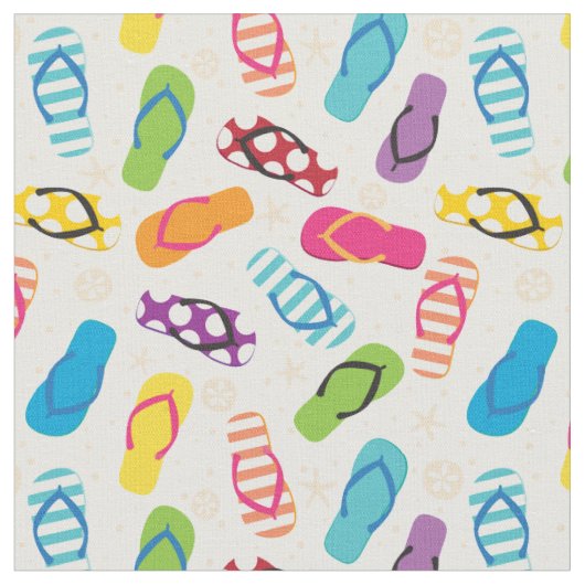 Tissu Les tongs de plage d'été (Fermer)