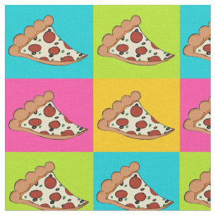 Tissu Les tranches de pizza ont couvert de tuiles le
