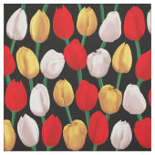 Tissu Les tulipes sur le noir. (Échantillon)