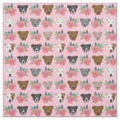 Tissu Les visages de Pitbull sont roses (Échantillon)