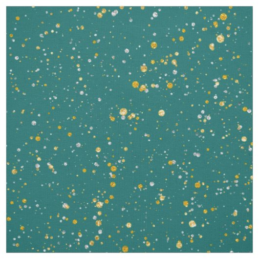 Tissu L'espace élégant de confettis - vert turquoise et (Échantillon)