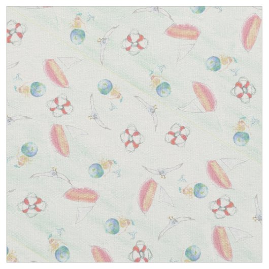 Tissu L'été en bord de mer (Fermer)