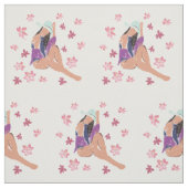 Tissu L'été, la dame de plage (Échantillon)