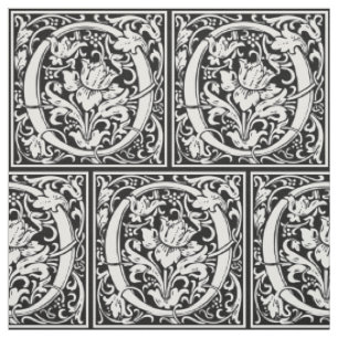Tissu Lettre O Monogramme Art Nouveau Médiéval