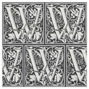 Tissu Lettre W Médiévale Monogramme Art Nouveau