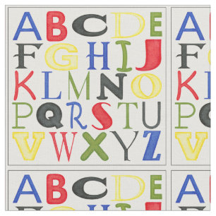 Tissu Lettres brillamment colorées par Megan Meagher