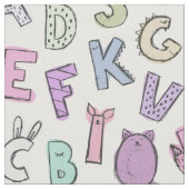 Tissu Lettres de l'alphabet des doodles (Fermer)