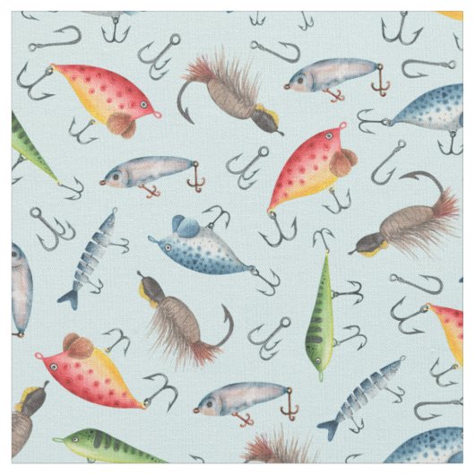 Tissu leurres de pêche sur le bleu de Celeste (Fermer)