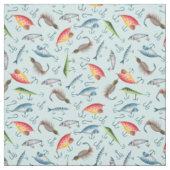 Tissu leurres de pêche sur le bleu de Celeste (Échantillon)
