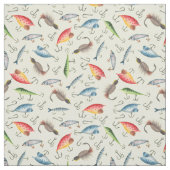 Tissu leurres de pêche sur le jaune clair (Échantillon)