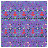 Tissu Levée de soleil pourpre de Boho | Fleurs rouges (fermé)