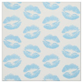 Tissu Lèvres Bleues, Motif De Lèvres, Bleu, Baiser (Échantillon)