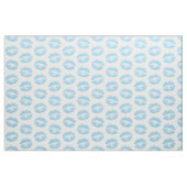 Tissu Lèvres Bleues, Motif De Lèvres, Bleu, Baiser (Fat Quarter)