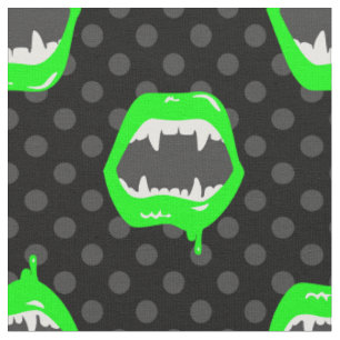 Tissu lèvres de vampire monstre créature aux crocs verts
