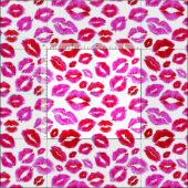Tissu Lèvres rouge rouge rouge rose baiser Makeup Cute (Carreau)