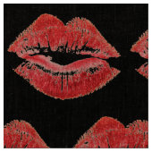 Tissu lèvres rouges baiser imprimer valentines jour écha (Fermer)