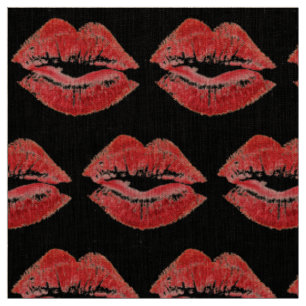 Tissu lèvres rouges baiser imprimer valentines jour écha