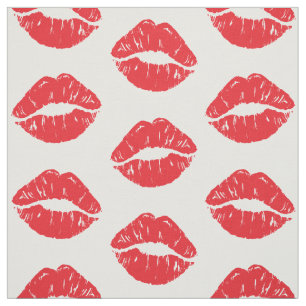Tissu Lèvres Rouges, Rouge À Lèvres, Baiser, Motif Des L