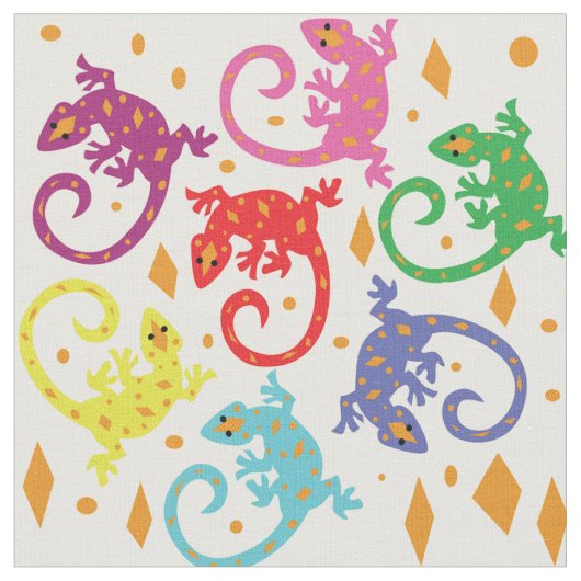Tissu Lézards colorés (Fermer)